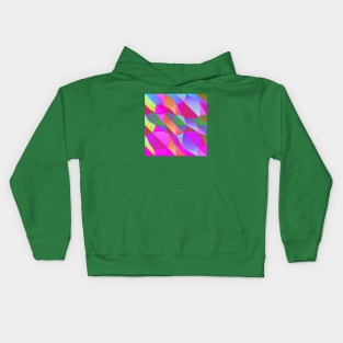 Pink Blue Green Swirled Colorful Flame Abstract Pattern Kids Hoodie